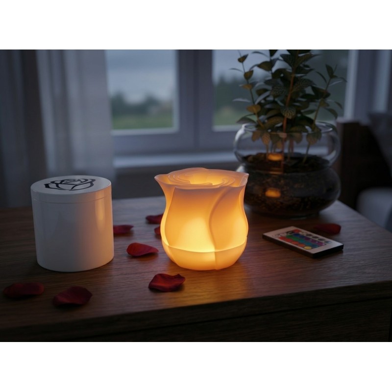 lampe led en forme de rose avec télécommande 16 couleurs